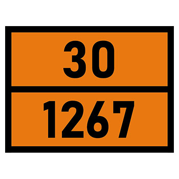Табличка «Опасный груз 30-1267», Нефть сырая (светоотражающая пленка, 400х300 мм)